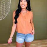 Lace Trim Swiss Dot Button Up Tank Top - Sienna - Lace and Grace Boutique