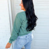 Printed Pumpkins Crewneck Sweatshirt - Heather Green