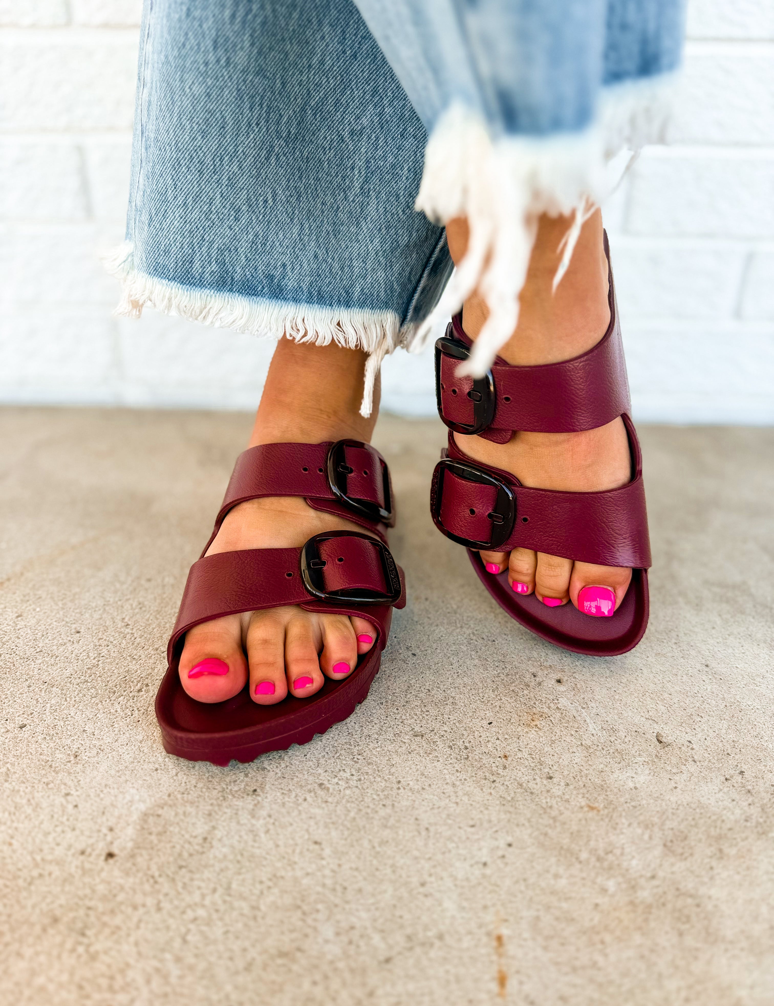 Birkenstock Arizona Big Buckle EVA Sandal - Zinfandel - Lace and Grace Boutique