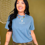 The Good Catch Graphic Tee - Indigo Blue - Lace and Grace Boutique