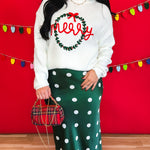 Polka Dot Satin Maxi Skirt - Hunter Green - Lace and Grace Boutique
