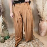 Effortless Elegance Wide-Leg Pants - Tawny Brown