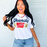 Grundy County Cropped Graphic Tee - White