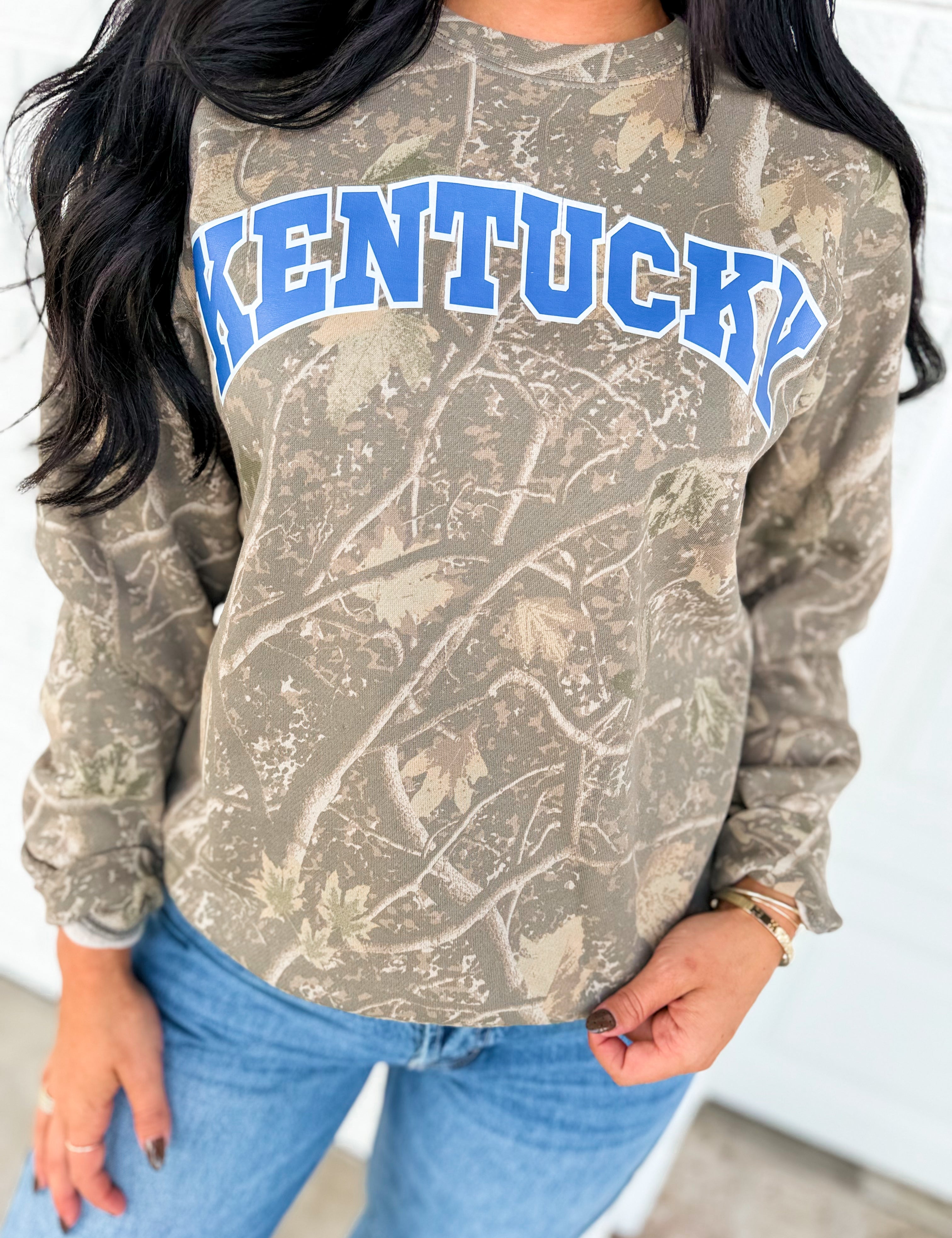 Kentucky Camo Crewneck Sweatshirt - Lace and Grace Boutique