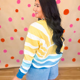 Simply Southern Patchwork Crewneck Sweatshirt - Yellow Sun