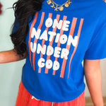 One Nation Under God Tee - Royal Blue - Lace and Grace Boutique