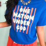 One Nation Under God Tee - Royal Blue - Lace and Grace Boutique