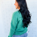 Saved By Grace Embroidered Sweatshirt - Heather Forest