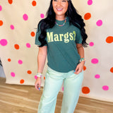 Margs? Graphic Tee - Pigment Dyed Green