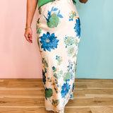 Textured Floral Print Bias-Cut Maxi Skirt - Cream - Lace and Grace Boutique