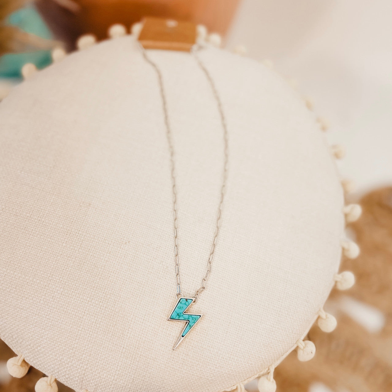 Turquoise Lightning Bolt Necklace - Lace and Grace Boutique