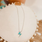 Turquoise Lightning Bolt Necklace - Lace and Grace Boutique