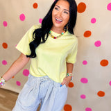 Oversized Crew Neck T-Shirt - Pale Yellow
