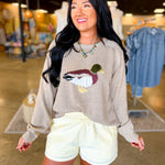 Mallard Duck Knit Sweater - Dark Flax - Lace and Grace Boutique