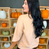 Patchwork Mallard Duck Dolman Sleeve Top - Latte