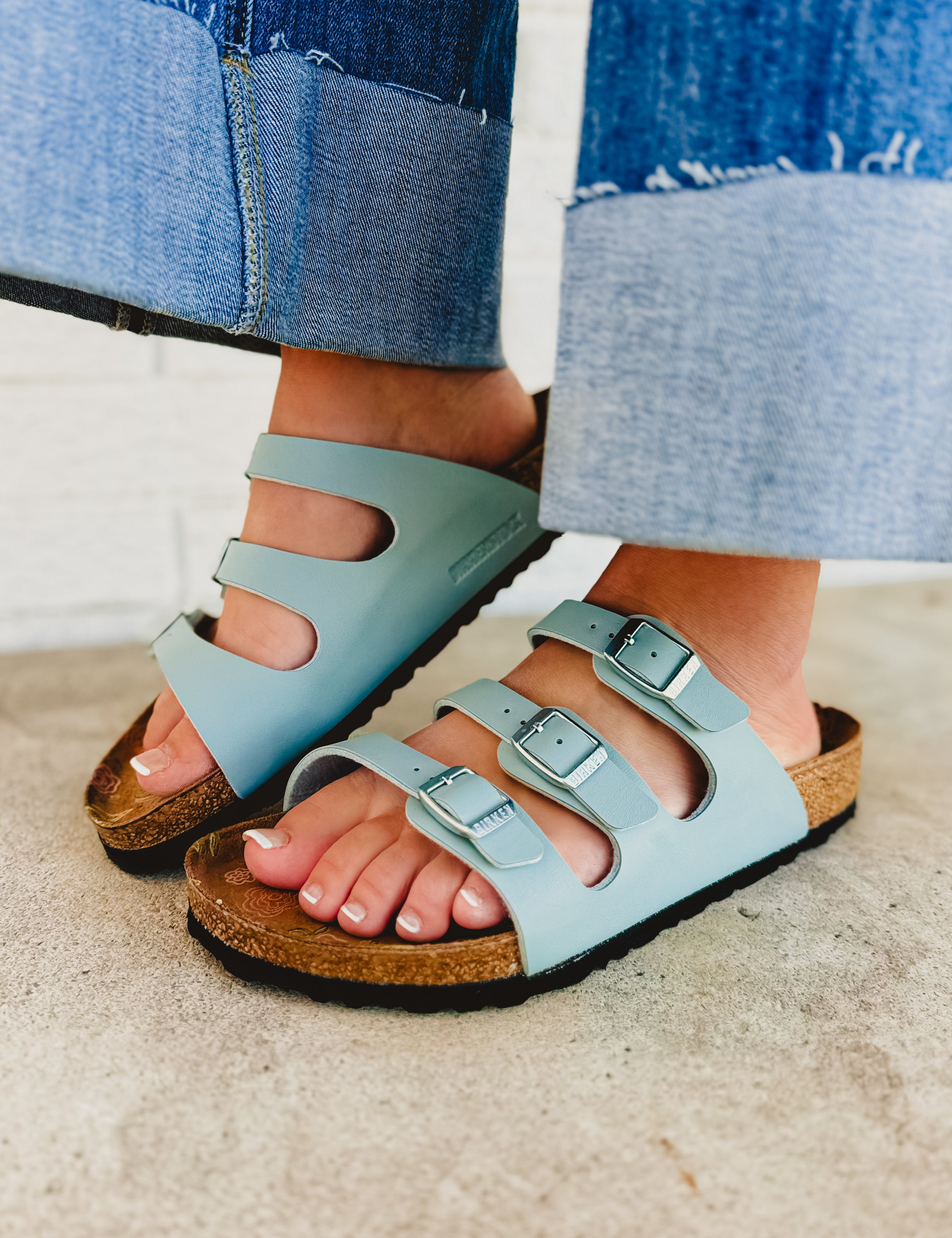 Birkenstock Florida Birko-Flor Sandal - Pure Sage - Lace and Grace Boutique