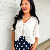 Tiered Polka Dot Maxi Skirt - Navy/White