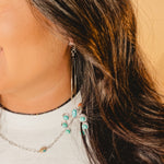 Squash Blossom Turquoise Hoop Earrings - Lace and Grace Boutique