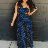 Denim Floral Embroidered Tiered Flare Maxi Dress - Lace and Grace Boutique