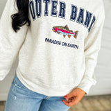 Outer Banks Fish Embroidered Graphic Sweatshirt - Melange