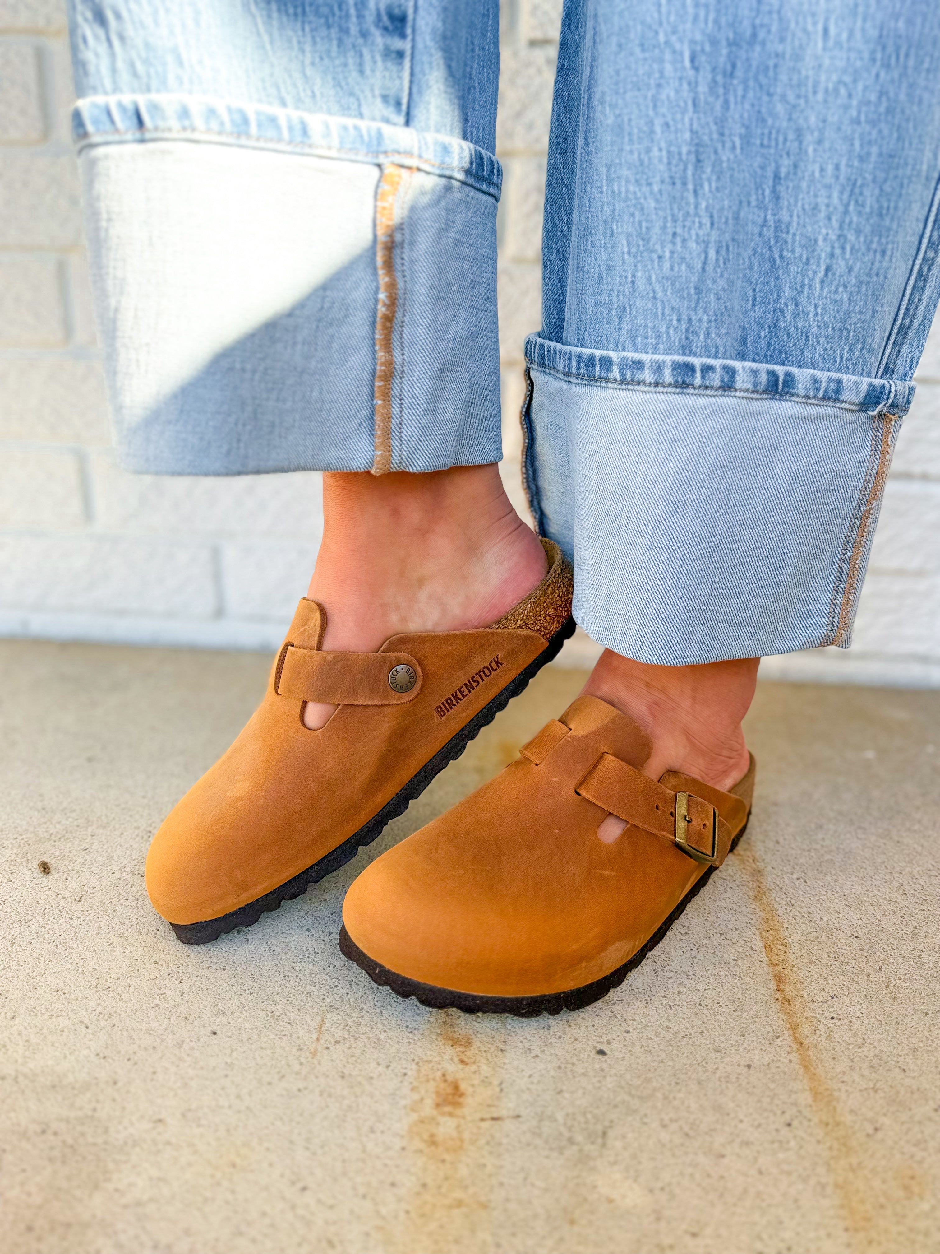 Birkenstock Boston Oiled Leather Clog - Cognac - Lace and Grace Boutique