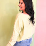 Contrast Edge Boat Neck Sweater - Matcha/Melon - Lace and Grace Boutique