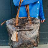BedStu Barra II Tote Bag - Black Lux Tan Rustic