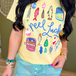 Reel Lucky Graphic Tee - Butter - Lace and Grace Boutique