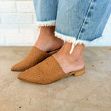 Alice Woven Leather Slip On Flats - Cognac