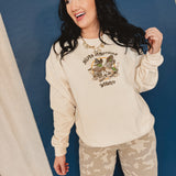 Wildlife Embroidered Sweatshirt - Custard Cream - Lace and Grace Boutique