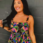 Floral Printed Scalloped Trim Maxi Dress - Multicolor - Lace and Grace Boutique