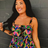 Floral Printed Scalloped Trim Maxi Dress - Multicolor - Lace and Grace Boutique