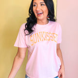 Sunkissed Knit Top - Bubblegum/Sunkist - Lace and Grace Boutique