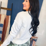 Lake Life Mineral Washed Sweatshirt - White - Lace and Grace Boutique