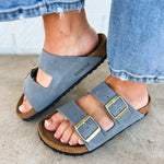 Birkenstock Arizona Oiled Leather Sandal - Basalt Gray - Lace and Grace Boutique