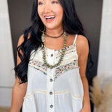 POL Floral Lace Patch Vintage Tank Top - Off White - Lace and Grace Boutique
