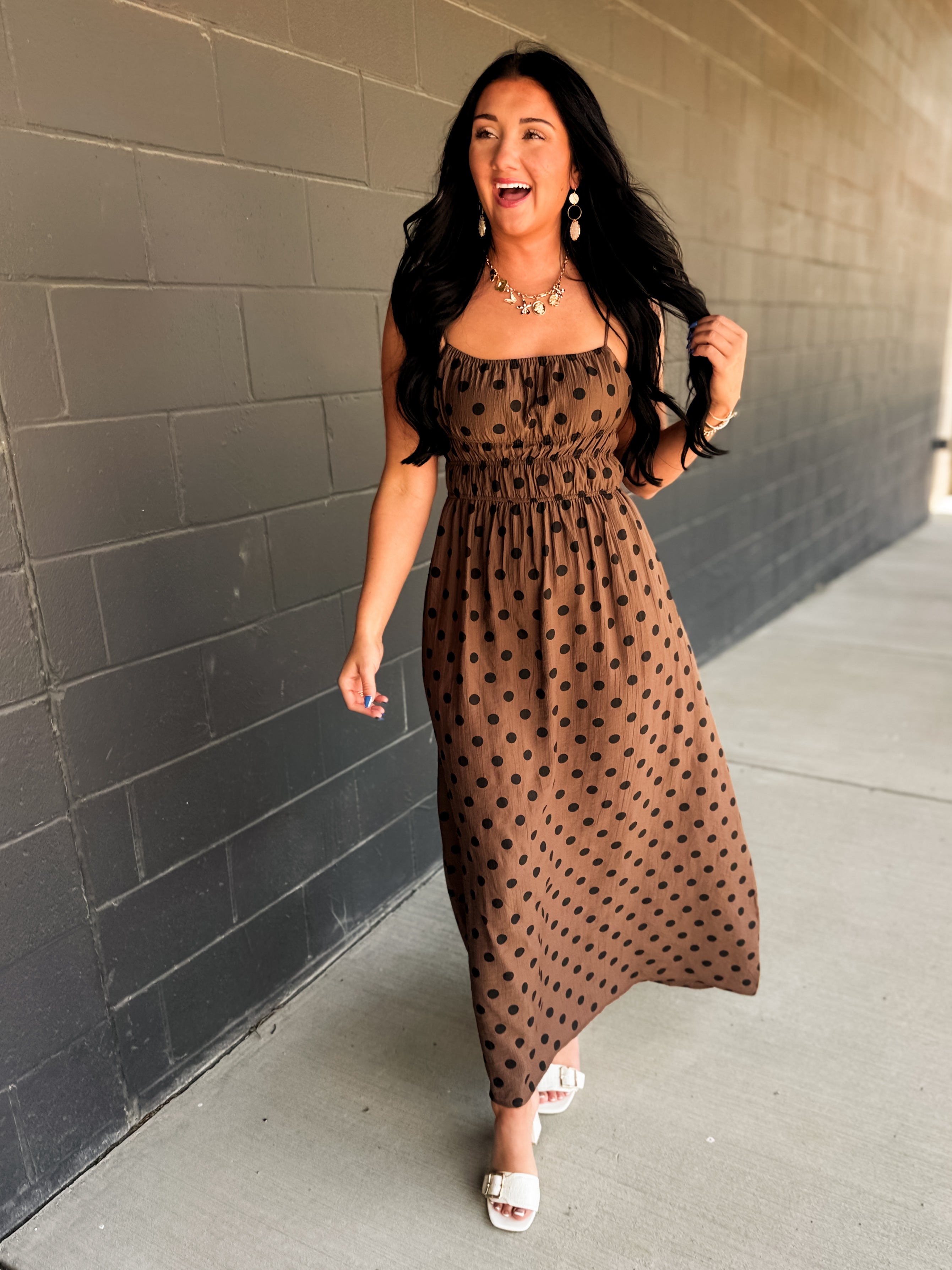 Everyday Muse Polka Dot Maxi Dress