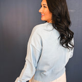 Basic Drop Shoulder Crewneck Sweater - Sky