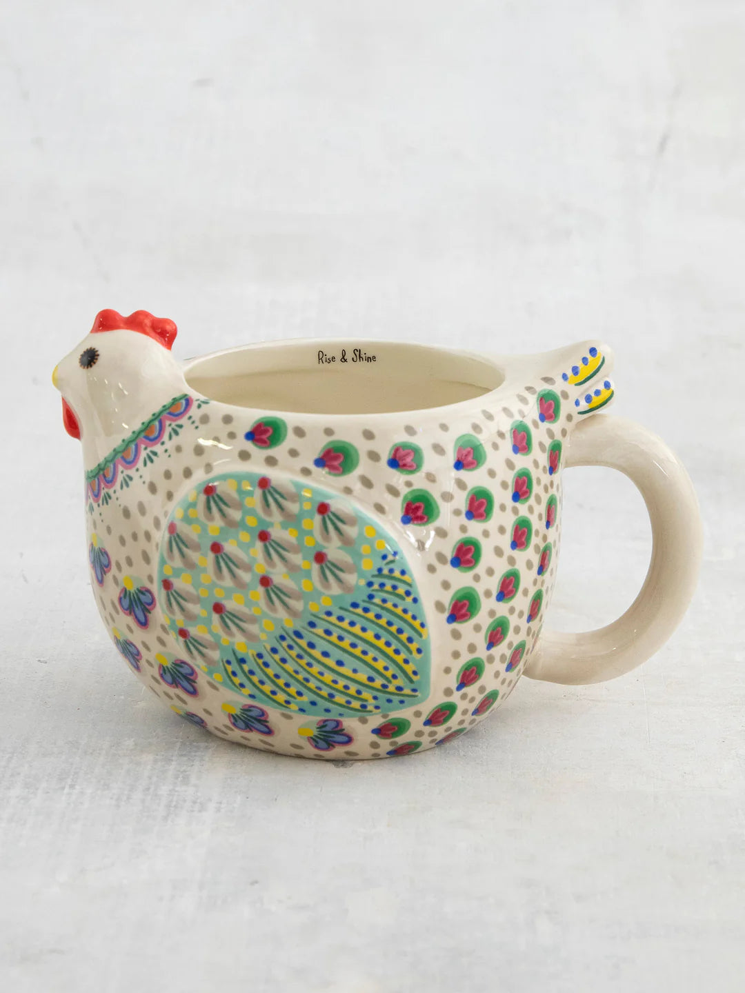 Natural Life Folk Art Mug -  Penny The Chicken - Lace and Grace Boutique