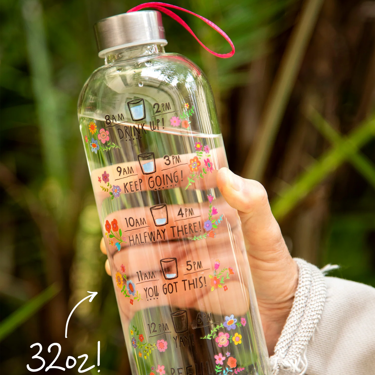 Natural Life Glass Water Bottle - 32oz - Lace and Grace Boutique