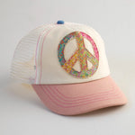 Natural Life Canvas Trucker Hat - Peace Sign - Lace and Grace Boutique