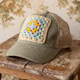 Natural Life Granny Square Trucker Hat - Green