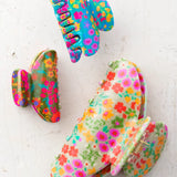 Natural Life Floral Claw Clips, Set of 3 - Cream Mustard