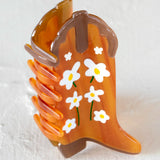 Natural Life Cowboy Boot Claw Clip - Brown