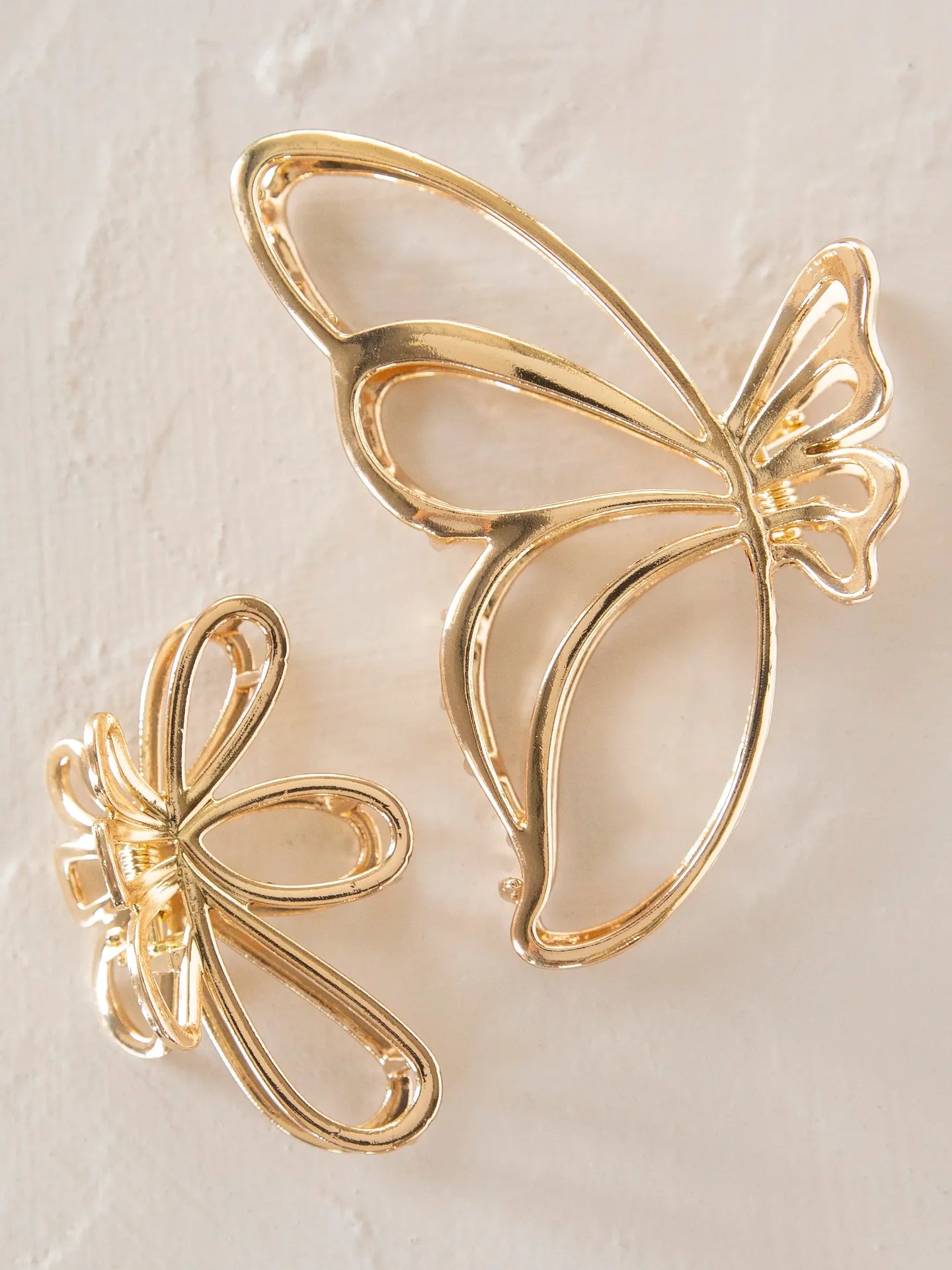 Natural Life Butterfly Hair Claw Clips, Set Of 2 - Gold - Lace and Grace Boutique