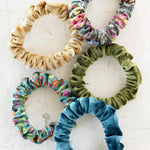 Natural Life Velvet Scrunchies, Set of 5 - Olive - Lace and Grace Boutique
