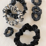Natural Life Mixed Scrunchies, Set of 7 - Black - Lace and Grace Boutique