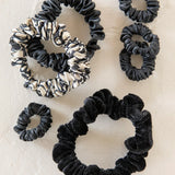 Natural Life Mixed Scrunchies, Set of 7 - Black - Lace and Grace Boutique