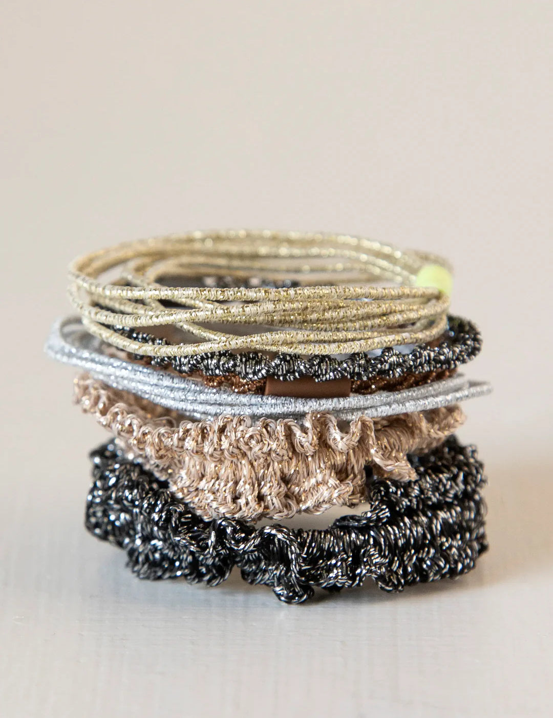 Natural Life Metallic Textured Hair Ties - Gold - Lace and Grace Boutique