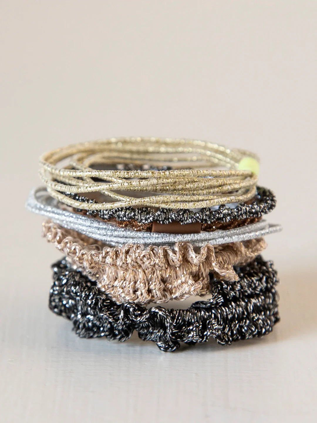 Natural Life Metallic Textured Hair Ties - Gold - Lace and Grace Boutique